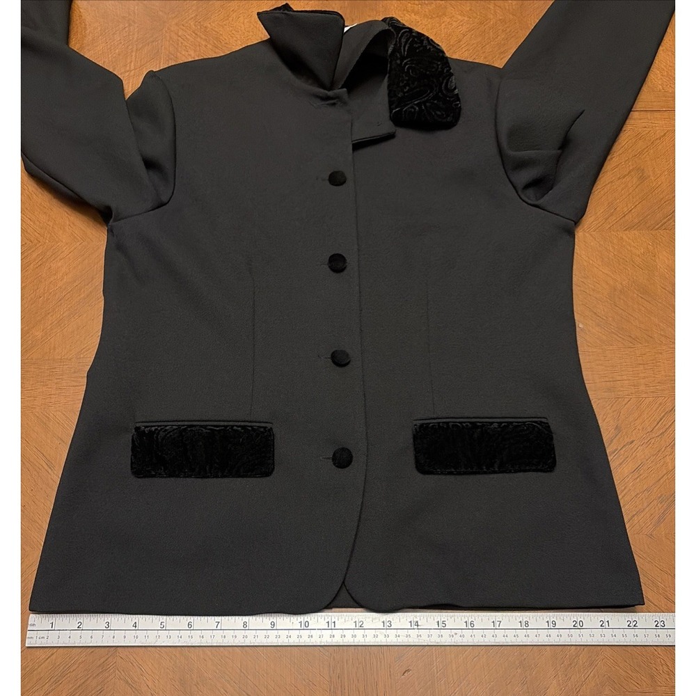 NWT VTG Alfred Dunner Women's Size 12 Blazer Jacket Black Contrast Collar USA - Picture 13 of 16